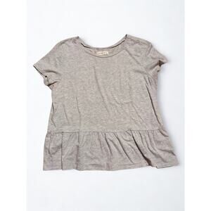 Abercrombie & Fitch Grey Peplum Tee Size L Casual Summer Closet Staple